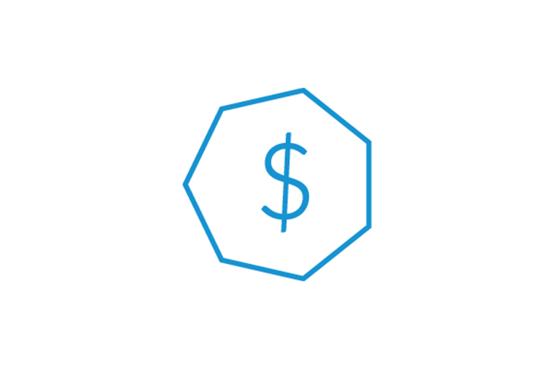 blue dollar sign 