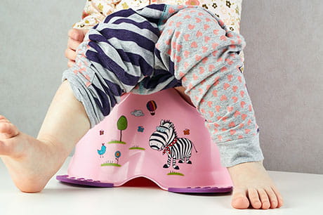Child sitting on potty