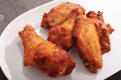 Chicken wings with Greek yogurt buffalo ranch dip