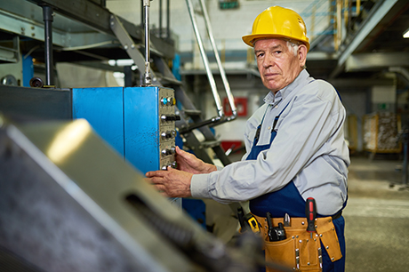 Senior man at work